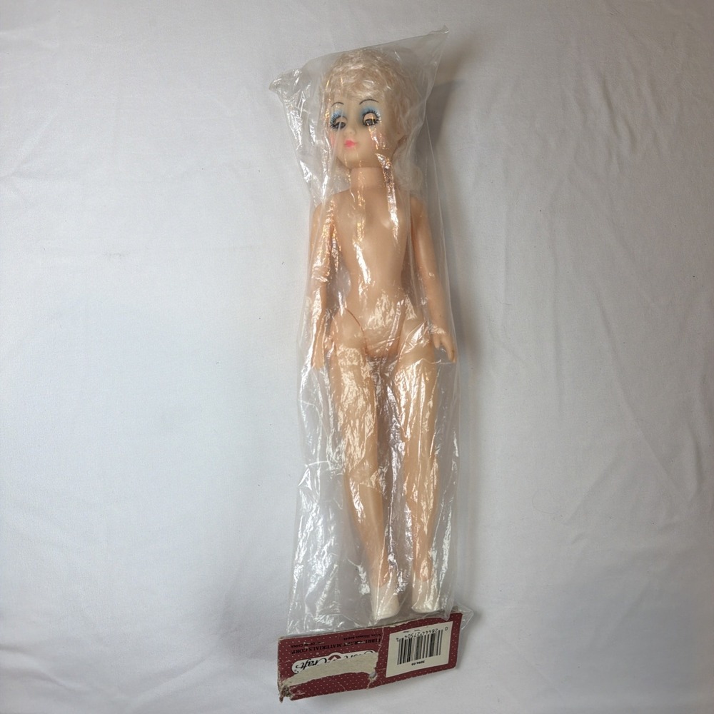 Vintage Fibre Craft 15" Angel Doll Blonde Hair Blue Eyes Made In China NEW